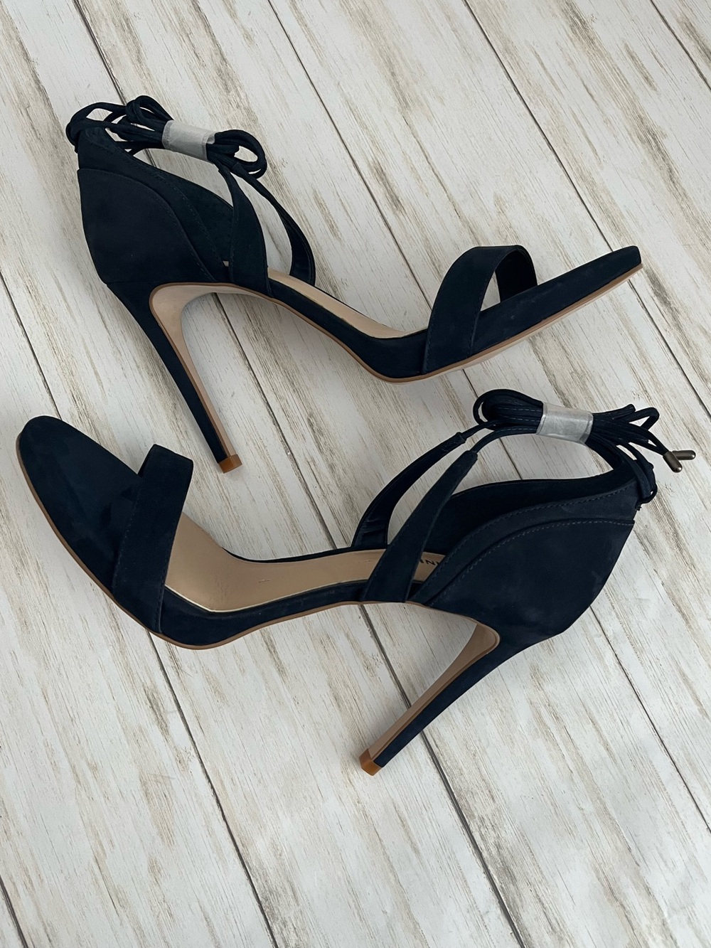 Gianni Bini Navy Suede Lace-Up Stiletto Sandal - Picture 8 of 10